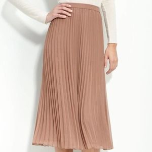 Trouve Pleated Accordion Midi Skirt XS in Peach